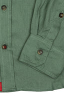 Camisa Lino Manga Larga De Hombre - Oliva - Redflag