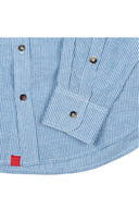 Camisa Lino Manga Larga De Hombre - Rayas Azules - Redflag