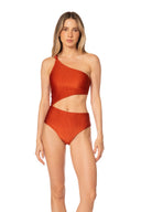 Enterizo Un Hombro Hannah Terracota - 96143 - Kibys