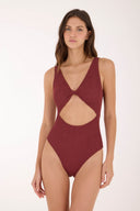 Enterizo Textured Wave Barn Red Twix - O29339 - Malai