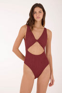 Enterizo Textured Wave Barn Red Twix - O29339 - Malai