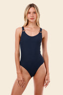 Enterizo Textured Deep Blue Tag - O40267 - Malai