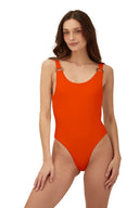 Enterizo Textured Wave Tag Brisa Tangerine - O40297 - Malai