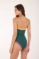 Enterizo Strapless Emerald Color Blend Lunaria - O41396 - Malai