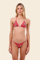 Bikini Panty Amarre Laterales Tropical Wine Dolly - B02318 - Malai