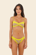 Bikini Top Bralette Gold Green Color Blend Halo - T101348 - Malai