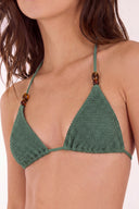 Bikini Top Triángulo Textured Wave Serenity Green Stone - T106340 - Malai