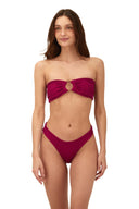 Bikini Panty Textured Wave Cast Brisa Raspberry - B21295 - Malai