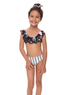 Black Blossom Balearic Girl's Bikini - K06044