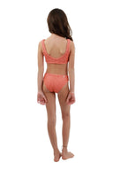 Girl's Bikini Textured Sparkling Sunset Orange Jazz - K75204 - Malai